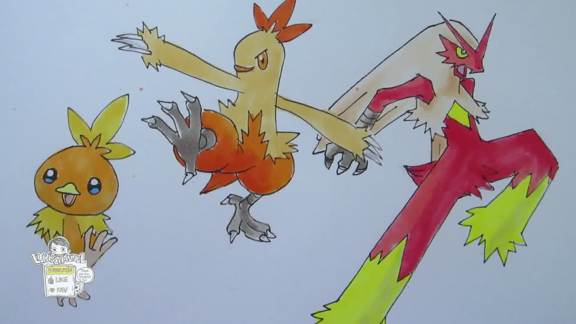 1920x1080 How To Draw Pokemon No. 255 Torchic, No.265 Combusken No.257
