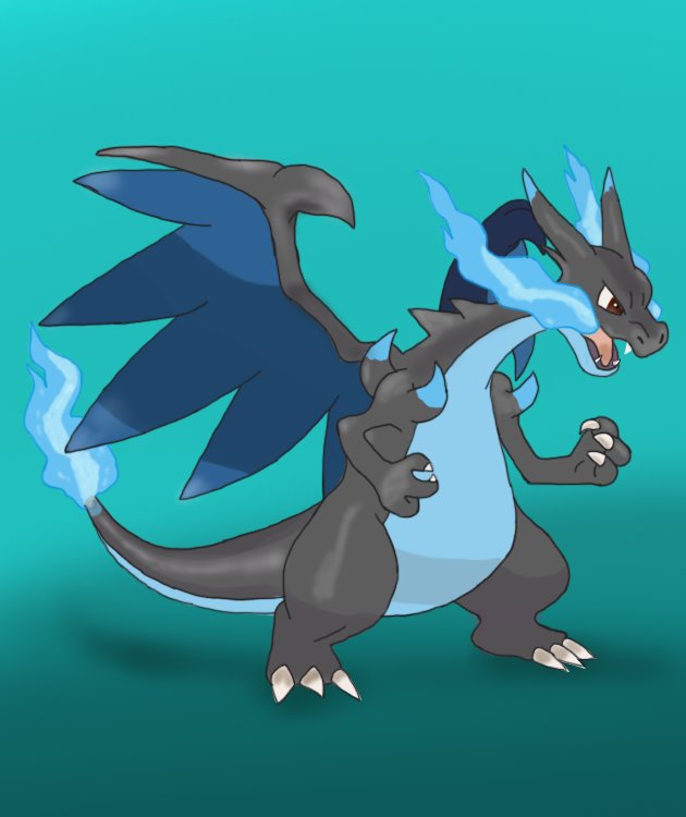 630x750 Learn How To Draw Mega Charizard X From Pokemon (Pokemon) Step By