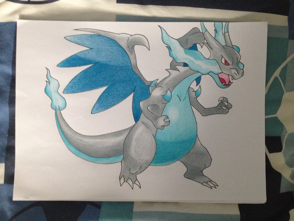 1024x768 Mega Charizard X Pokemon X And Y Pencil Drawing By Joltkid