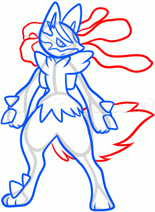 621x846 Step 7. How To Draw Mega Lucario Costumes