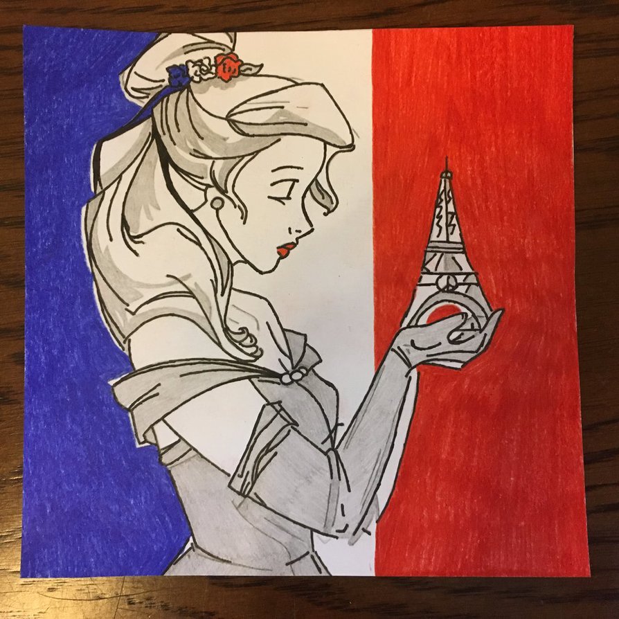 894x894 13 11 2015 Paris Attacks Belle Memorial Drawing By Sneeuwmaan