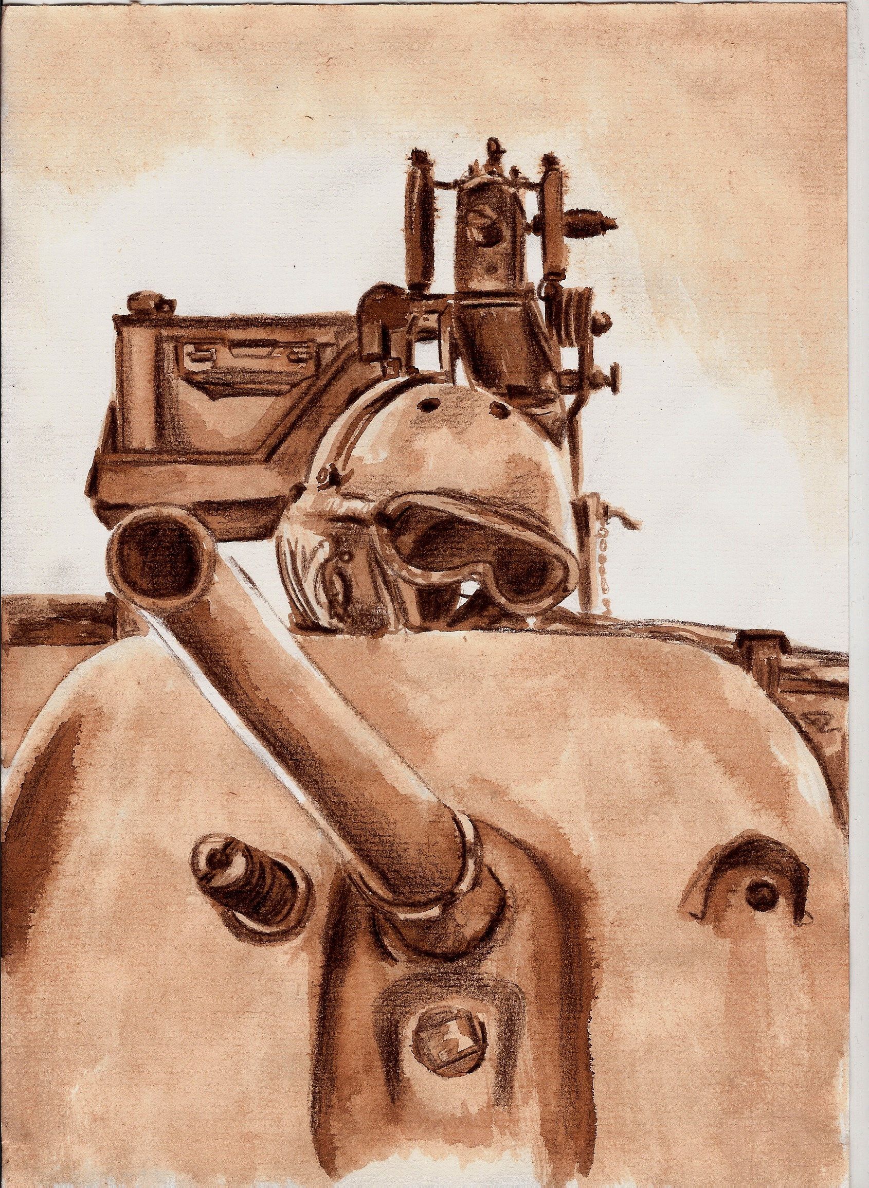 1690x2310 Drawing A World War 2 Tank Vintage Memorial Dessin Art Artwork
