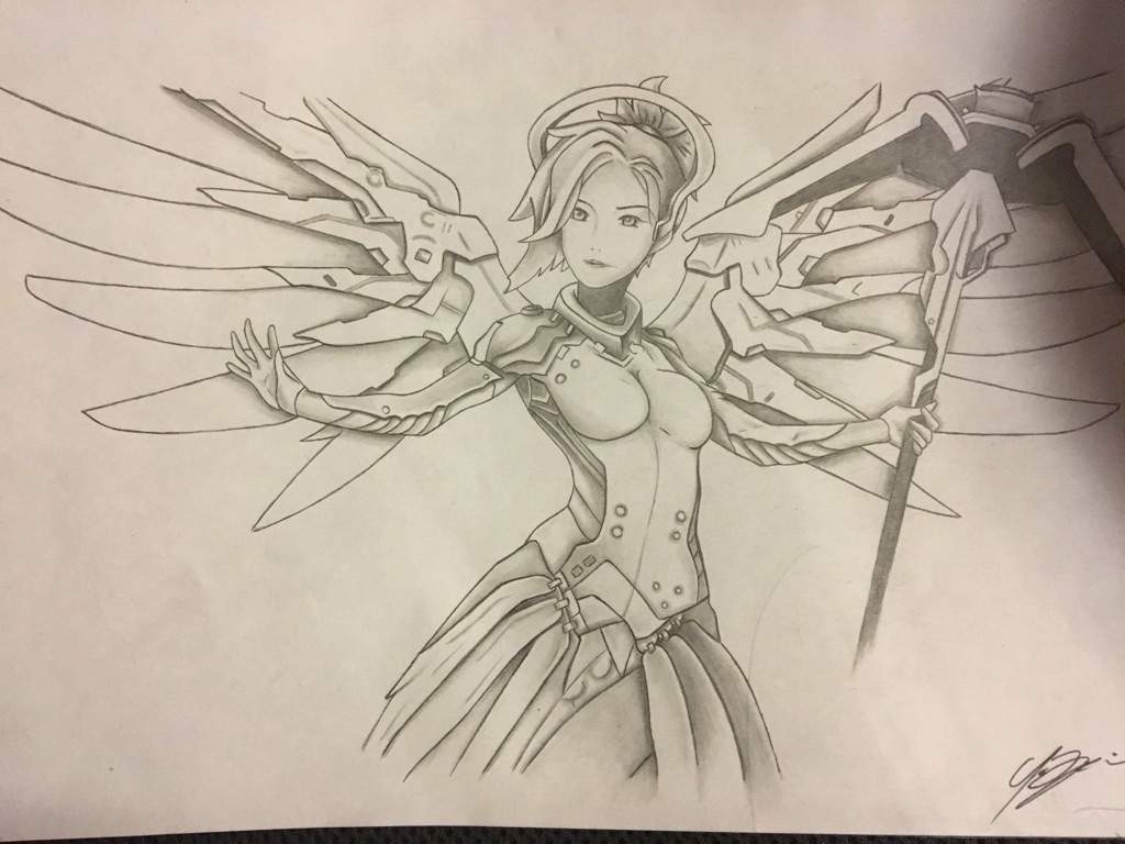 1024x768 Mercy Drawing Overwatch Amino