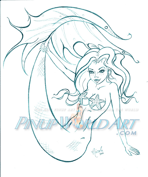 601x720 Mermaid Cartoon By Nicolebrune