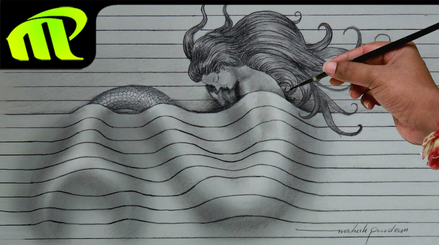 1400x783 Drawing A Sleeping Mermaid