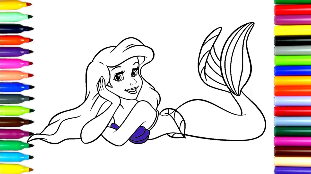 1280x720 How To Coloring Little Mermaid Drawing Pages And Coloring Book