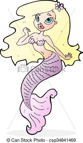 273x470 Cartoon Pretty Mermaid Clip Art Vector