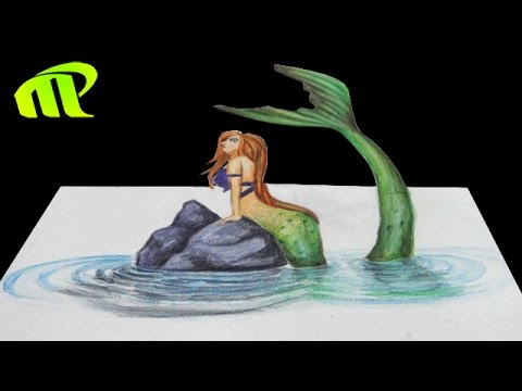 480x360 Drawing A 3d Mermaid