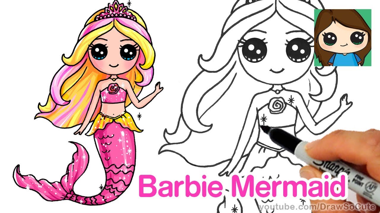 1280x720 How To Draw Barbie Mermaid Chibi