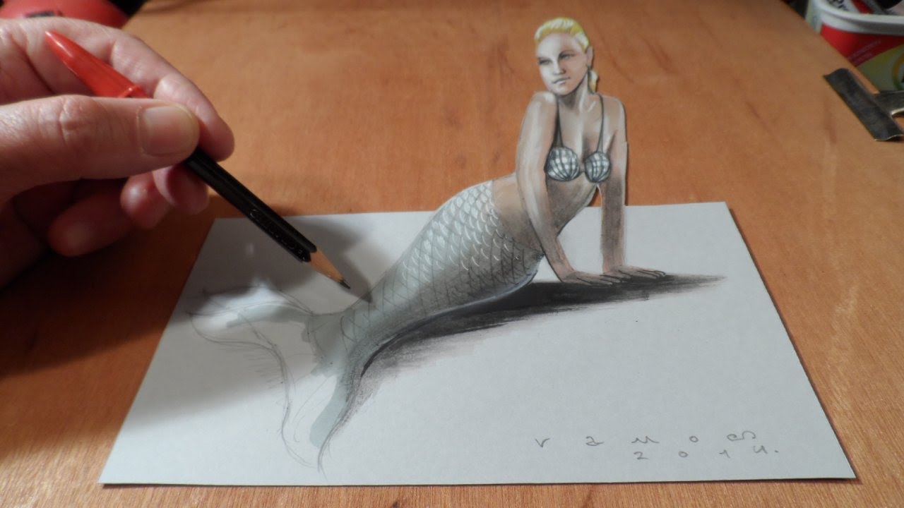 1280x720 How To Draw A 3d Mermaid