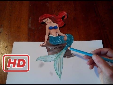 480x360 How To Draw Ariel The Little Mermaid 3d Disney