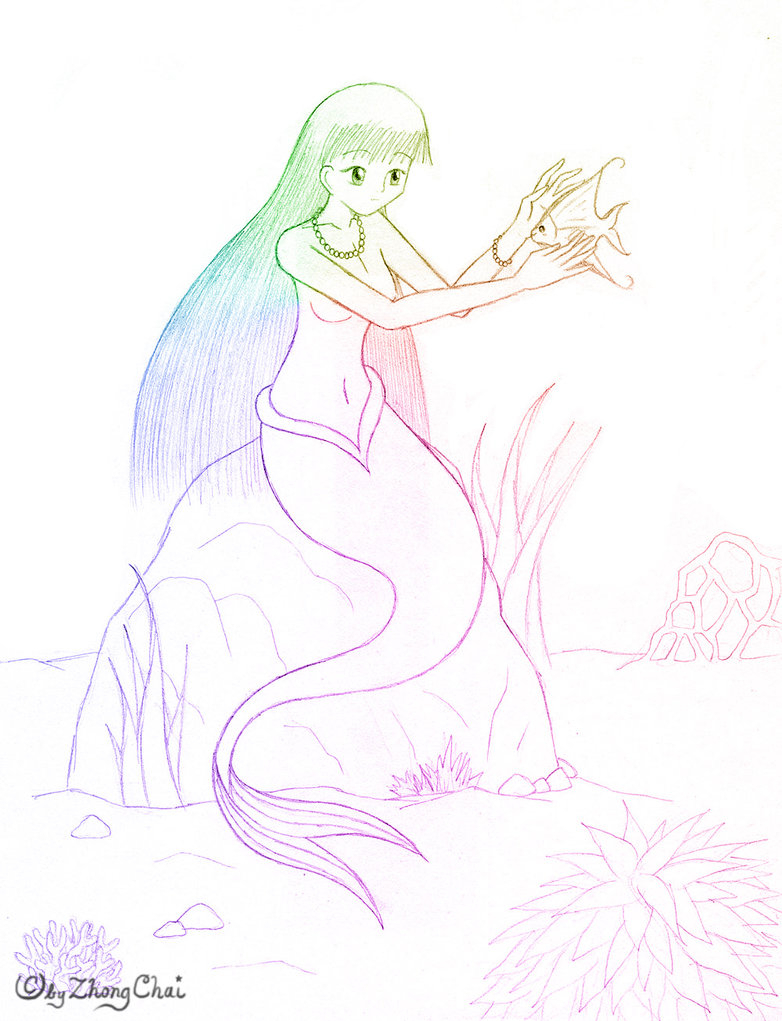 782x1021 Anime Mermaid Drawing Anime Mermaid By Hanako21