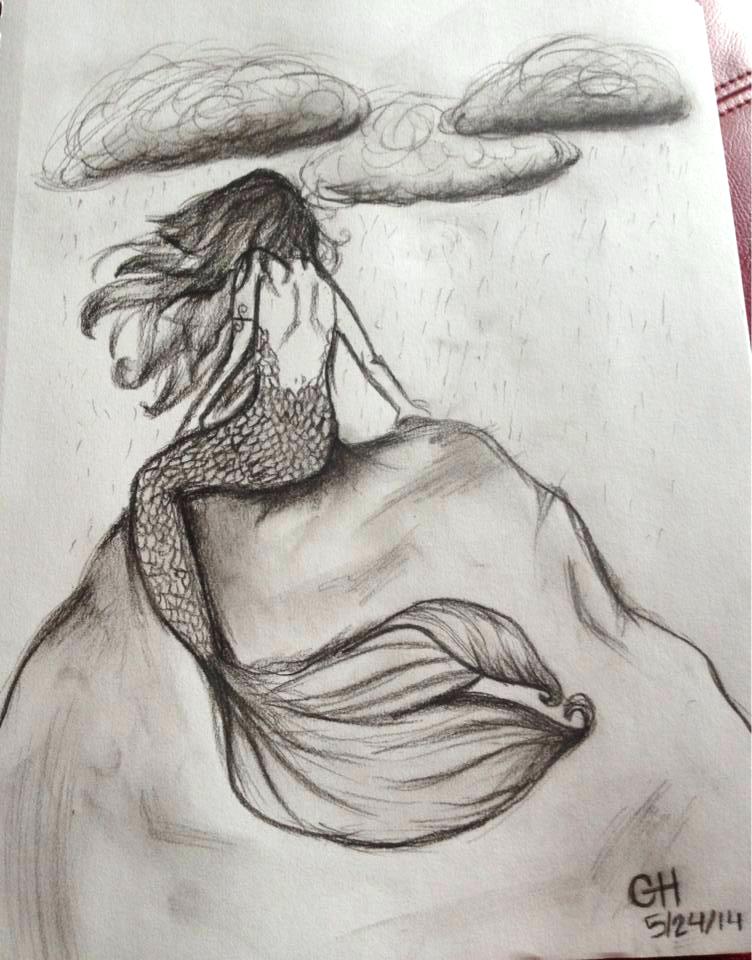 752x960 Mermaid Drawings Mermaid Drawing By Mermaid Colouring Printables