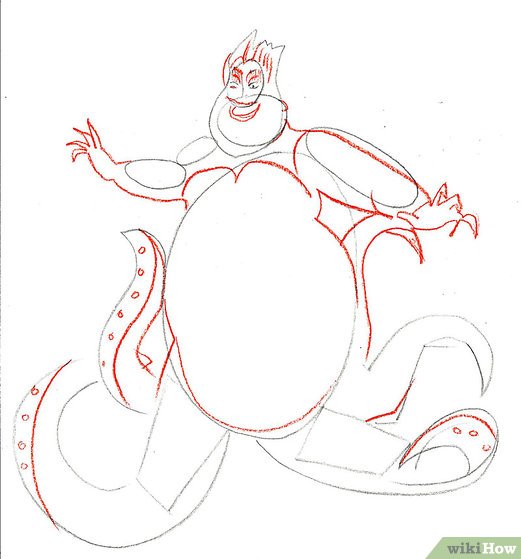 521x559 How To Draw Ursula From The Little Mermaid 8 Steps