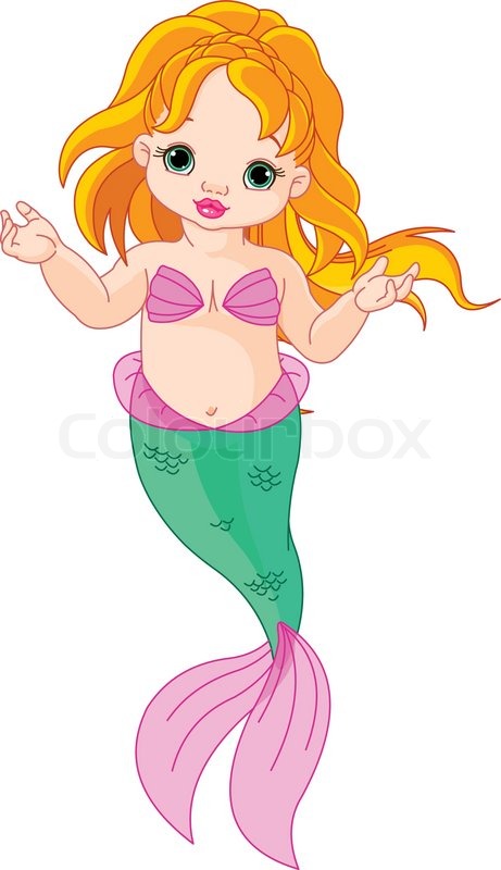 461x800 Illustration Of A Cute Baby Mermaid Girl Stock Vector Colourbox