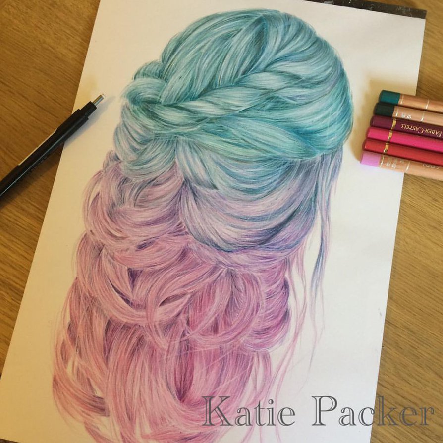894x894 Realistic Coloured Pencil Drawing Of Mermaid Hair By Katiepacker