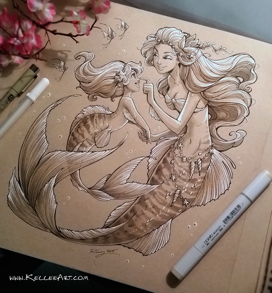 870x936 Traditional Mermaid Drawings On Behance
