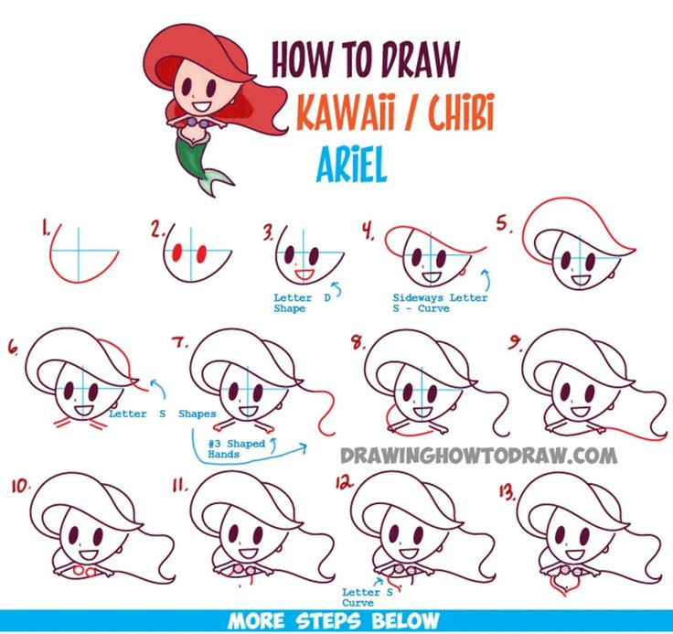 736x693 How To Draw Ariel Chibi How To Draw Cartoon And Comics