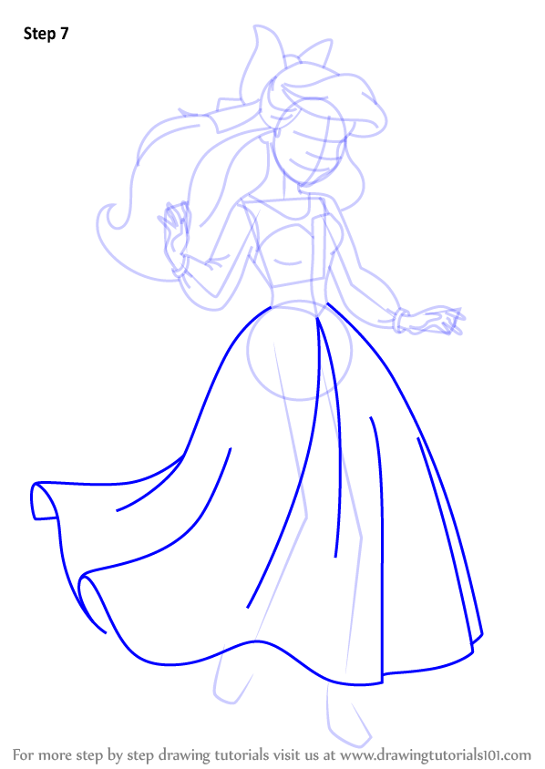 598x844 Learn How To Draw Ariel As Human From The Little Mermaid (The