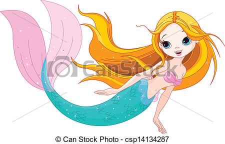 450x288 Illustration Of Swimming Cute Mermaid Vector