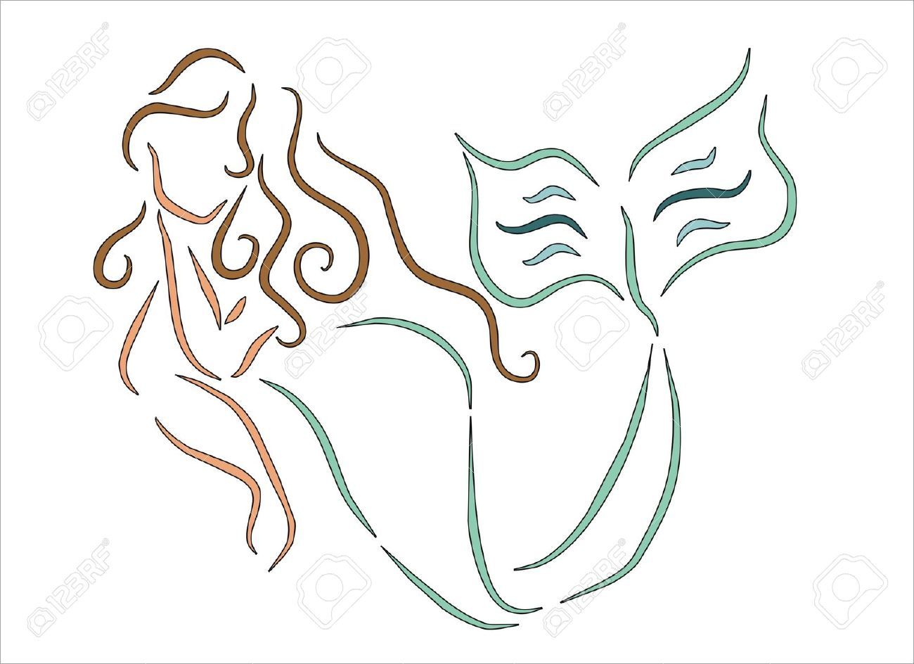 1300x944 Mermaid Swimming In The Sea Royalty Free Cliparts, Vectors,