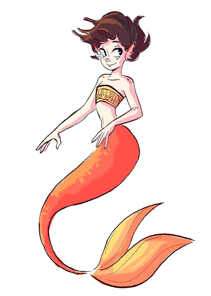 736x1030 Mermaid Drawings Drawn Mermaid 2 Easy Mermaid Drawing Step By Step