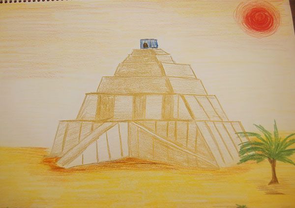 600x423 Ziggurat Drawing Homeschool Mesopotamia Ancient
