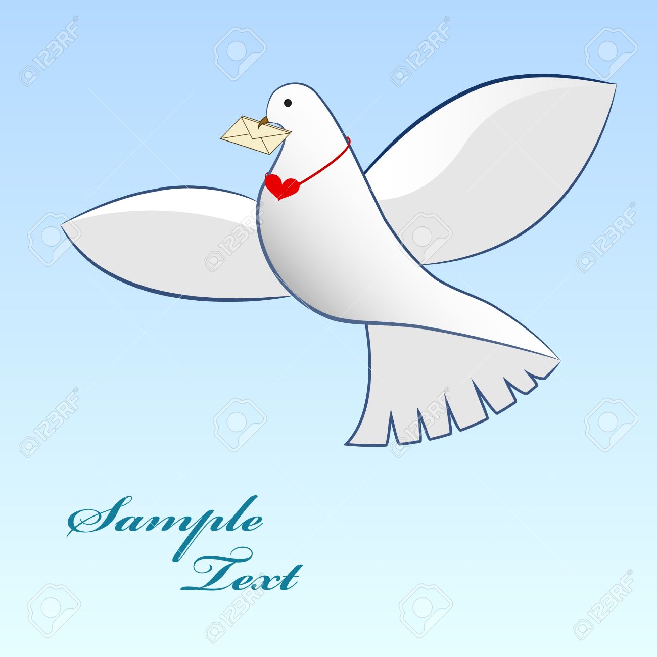 1300x1300 Drawing Of Dove Carrying Love Message Royalty Free Cliparts