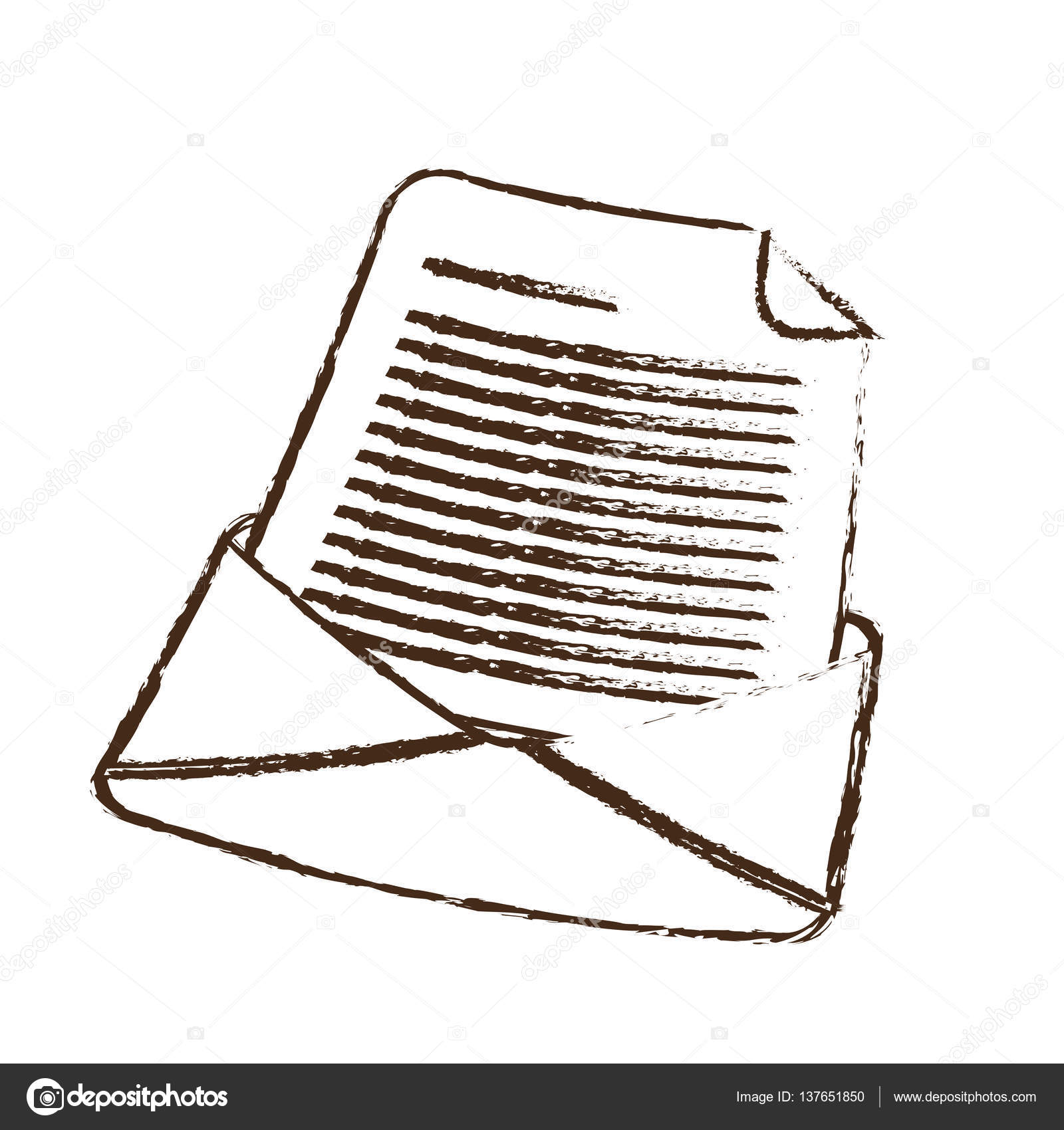 1600x1700 Sketch Draw Email Envelope Message Letter Stock Vector Djv