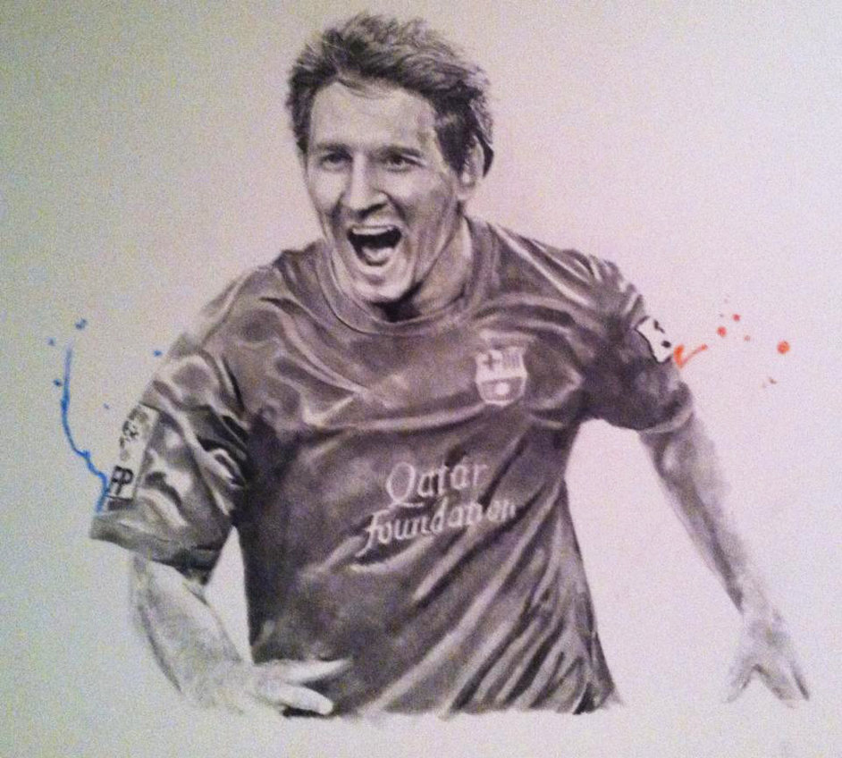 942x848 Messi Drawing By Kwm0304