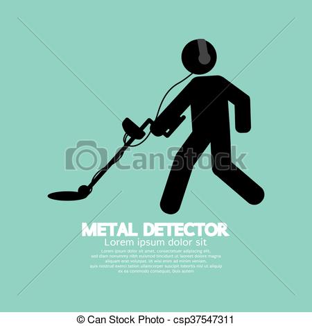 450x470 Metal Detector Black Graphic Symbol Vector Illustration. Vector