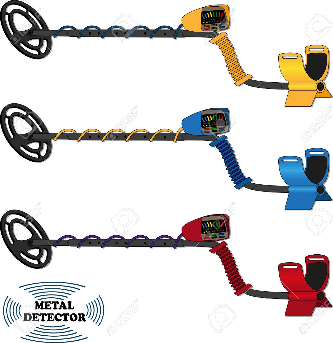1262x1300 Vector Drawing Of The Metal Detector On A White Background Royalty