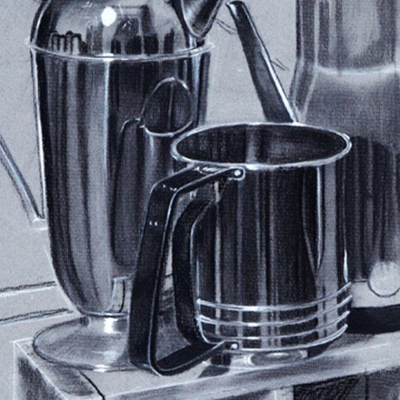 570x570 Charcoal Drawing On Grey Paper Shiny