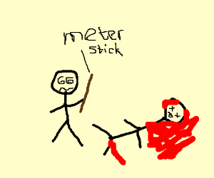 300x250 Man Killed By Psycho With Meter Stick (Drawing By Mac N Cheese)