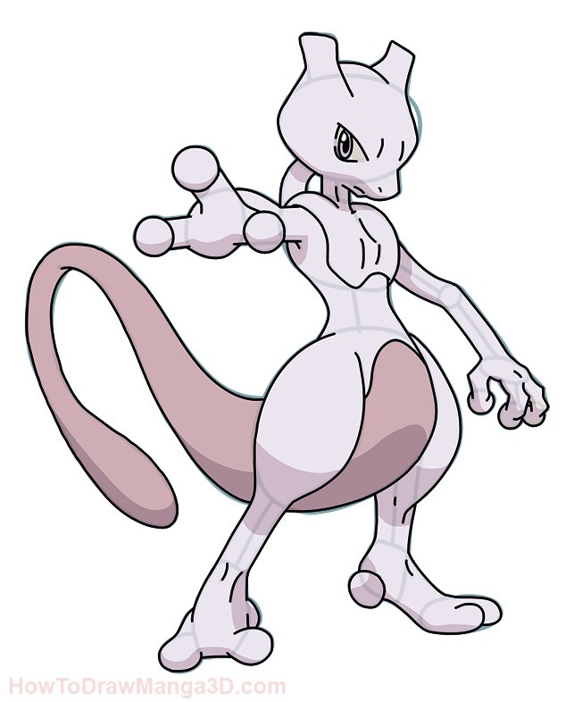 643x786 How To Draw Mewtwo Pokemon Step By Step Video Games