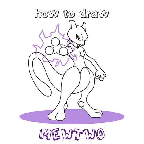 500x500 How To Draw Mewtwo