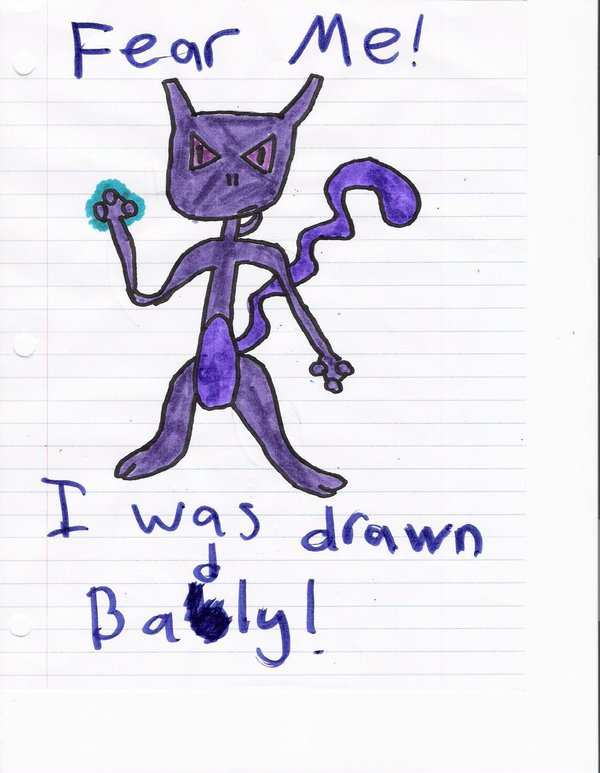 600x773 My True Mewtwo Drawing By Rastanton94