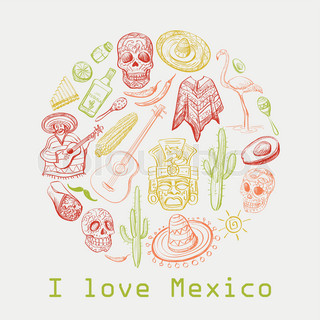 320x320 Mexican Culture Symbols Stock Vector Colourbox