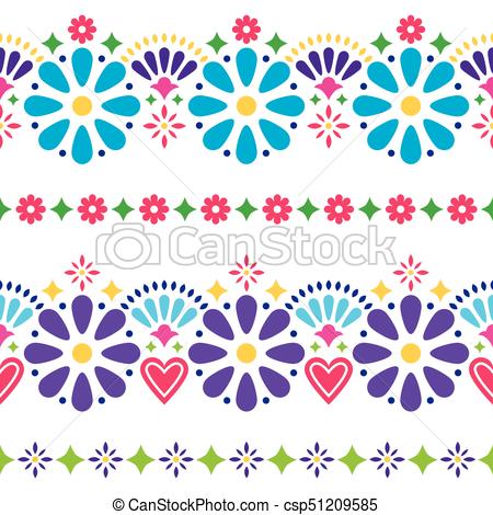 450x470 Mexican Folk Seamless Vector Background