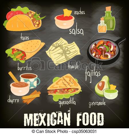450x470 Mexican Food Menu Card With Traditional Spicy Meal On Vectors