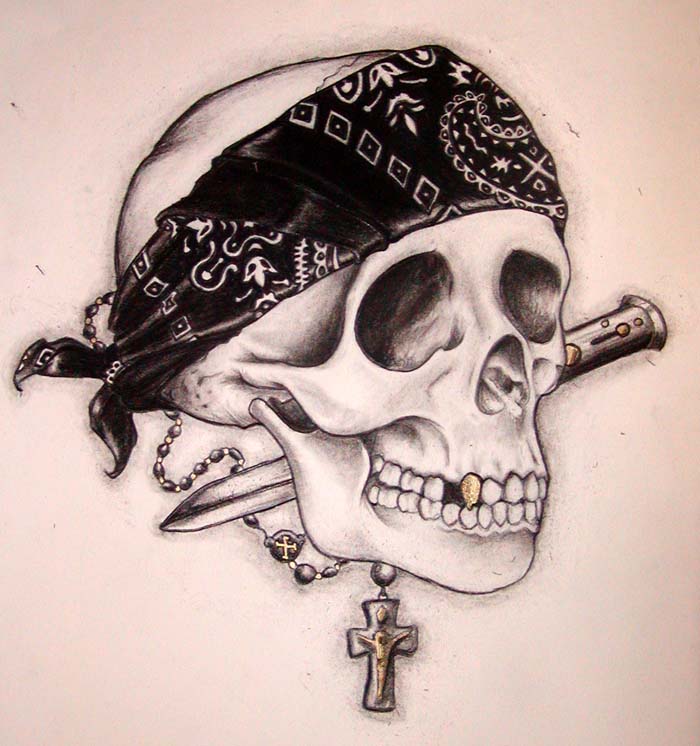 700x746 Gangsta Skull By Theblackrabbit
