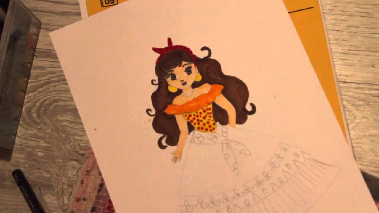 1280x720 Mexican Girl Drawing