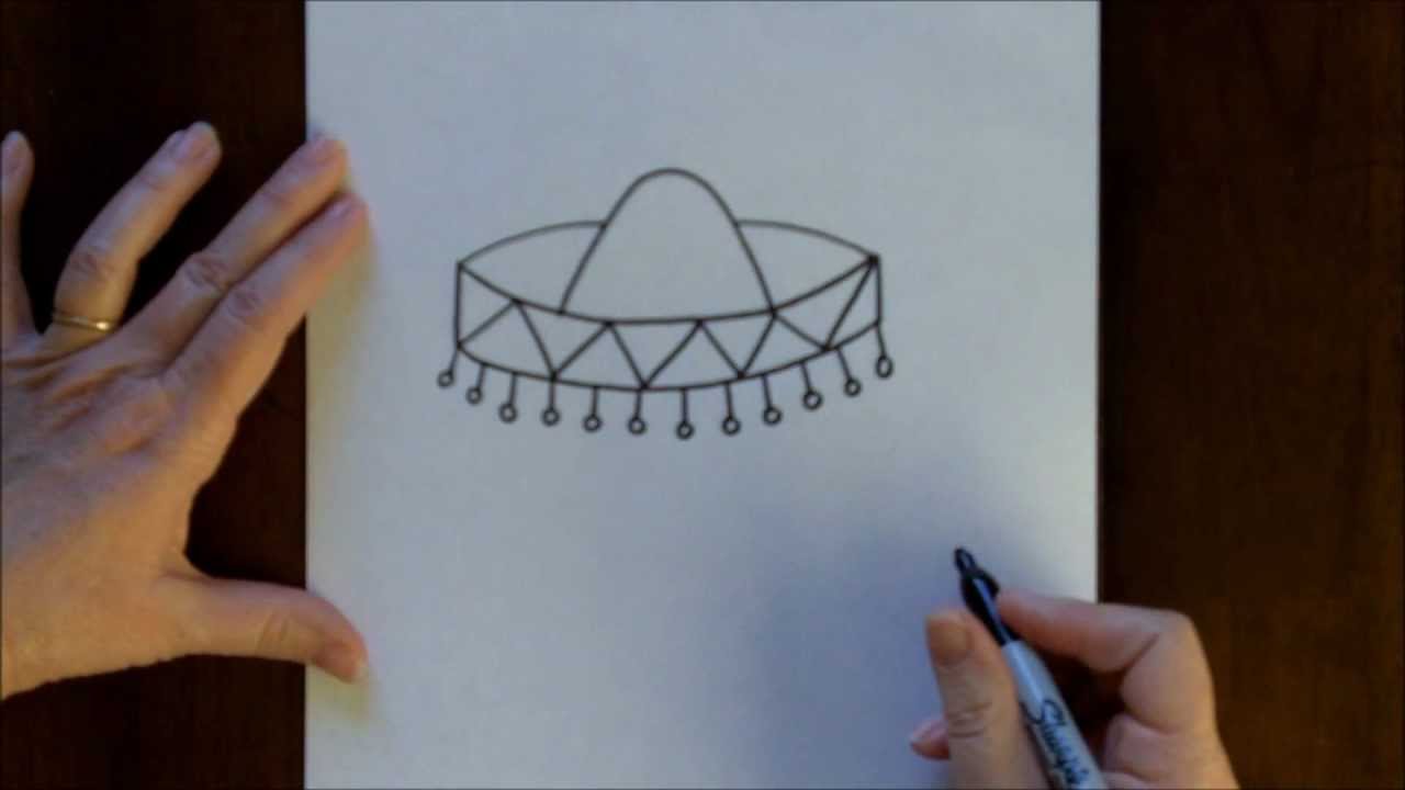 1280x720 How To Draw A Sombrero Cartoon Step By Step Drawing Tutorial