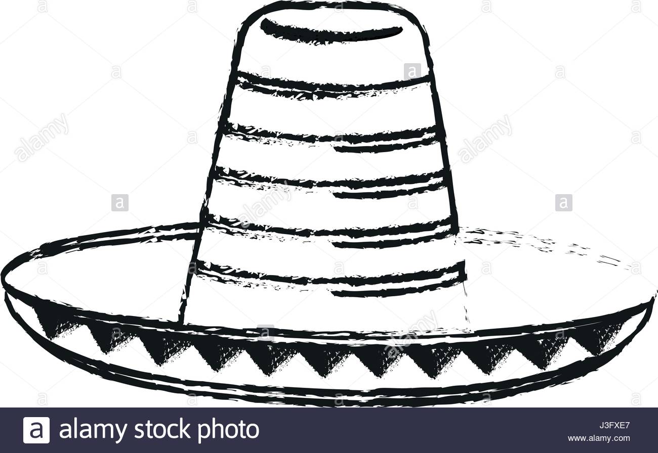 1300x896 Blurred Silhouette Mexican Hat Accesory Costume Stock Vector Art