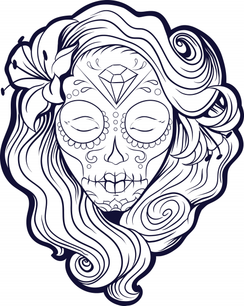 500x626 Sugar Skull Advanced Coloring 21 Sugar Skulls, Free Printable