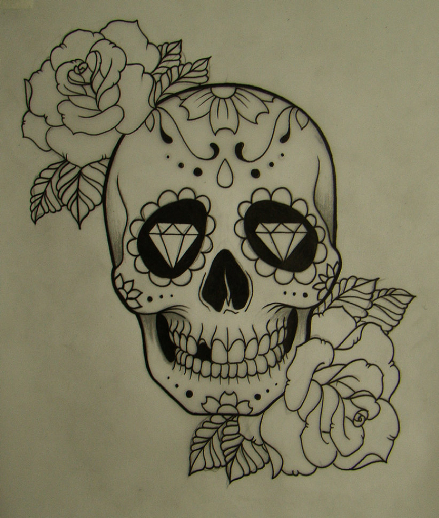 867x1024 Sugar Skull Drawings Tumblr