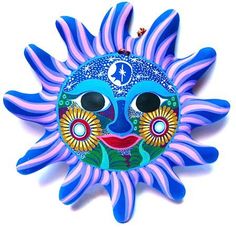 236x230 Mexican Arts And Crafts Hand Painted Clay Sun