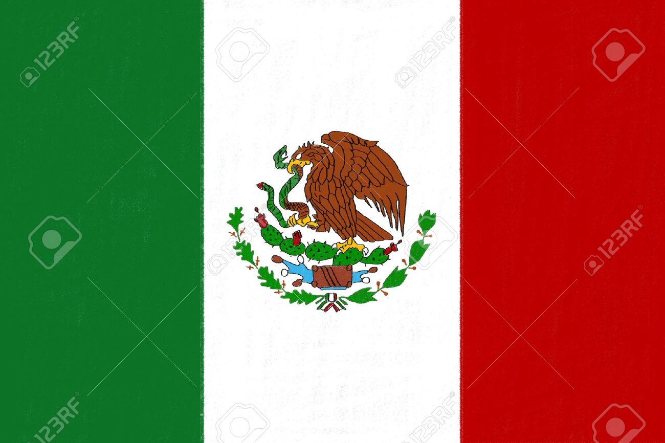 1300x866 Mexico Flag Drawing By Pastel On Charcoal Paper Stock Photo