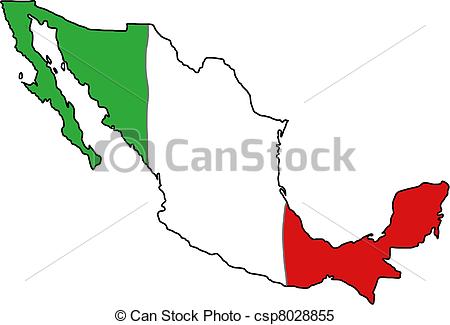 450x325 Mexico Flag Map. Map Of Mexico With Mexican Flag Colours Clipart