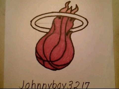 480x360 How To Draw Miami Heat Logo Basketball Sign Como Desenhar A Logo